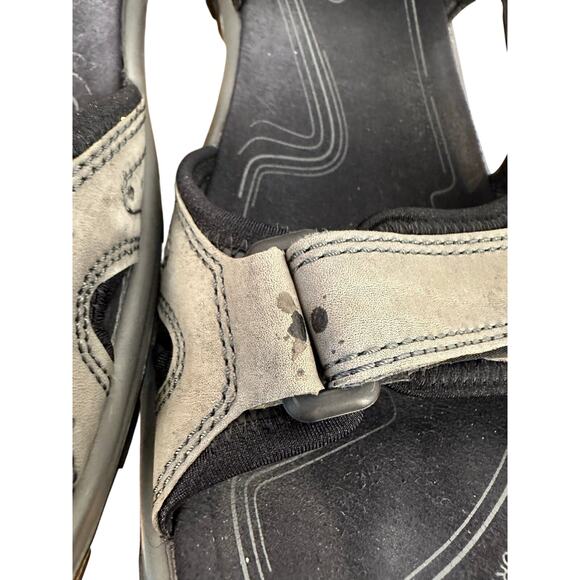 Ecco Offroad Lite sandals gray leather adjustable hook-and-loop straps 47/ 13 main image 8